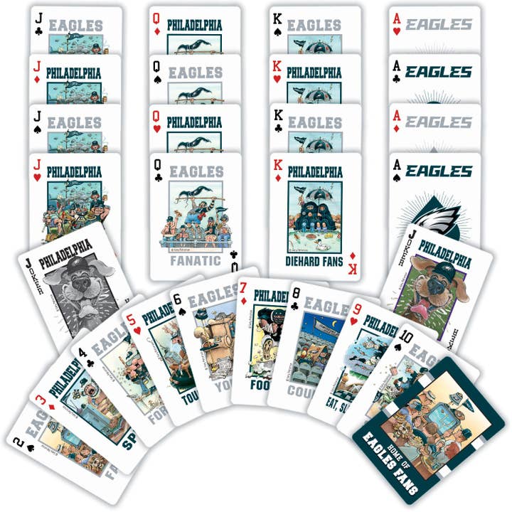 Masterpieces Puzzles - Wholesale Playing Cards - Philadelphia Eagles Fan Deck Playing Cards - 54 Card Deck1