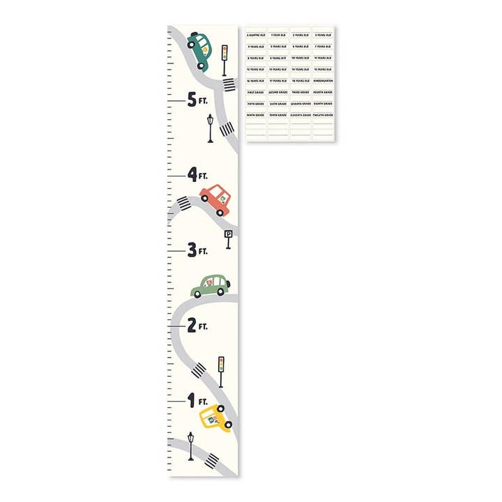 ALWAYS ON THE GO! Growth Chart with Stickers for wholesale by C.R.Gibson Signature