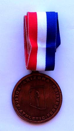 Military Patches & Pins - Wholesale Keepsake Coin/Token - AZ Police Ath. Fed Copper Coin w/etched torch & ribbon