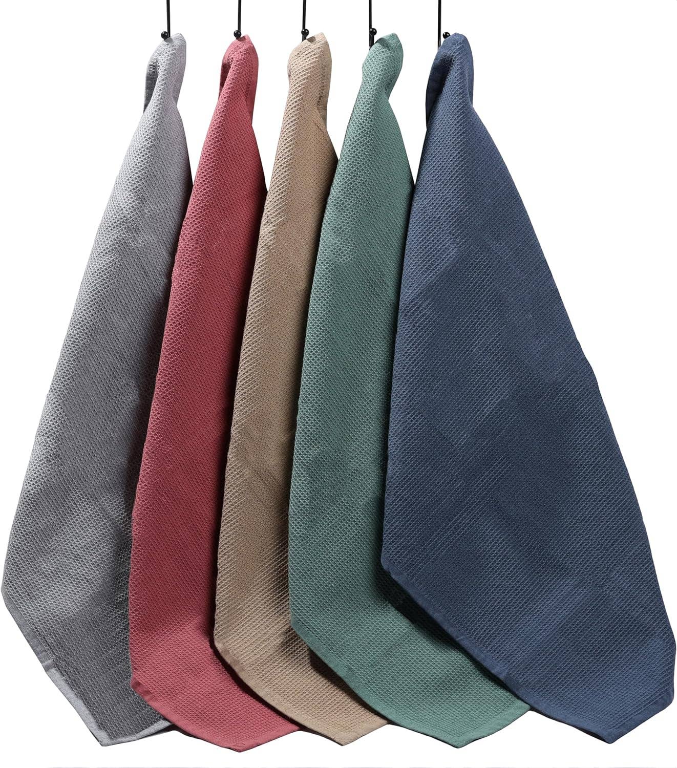 ASSORTED Pack Of 5 Luxury Waffle Kitchen Tea Towels for wholesale on Faire2