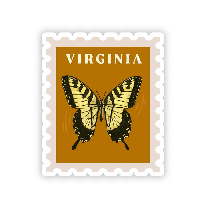 Pegatina de vinilo estilo sello del insecto estatal de Virginia, 2,5 pulgadas para venta al por mayor de Jessica Holly Creative