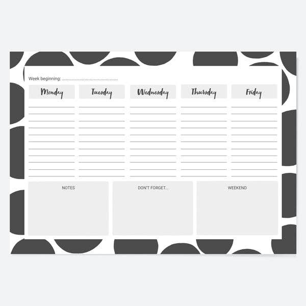 Spot On Monochrome - Desk Planner for wholesale by Dotty About Paper