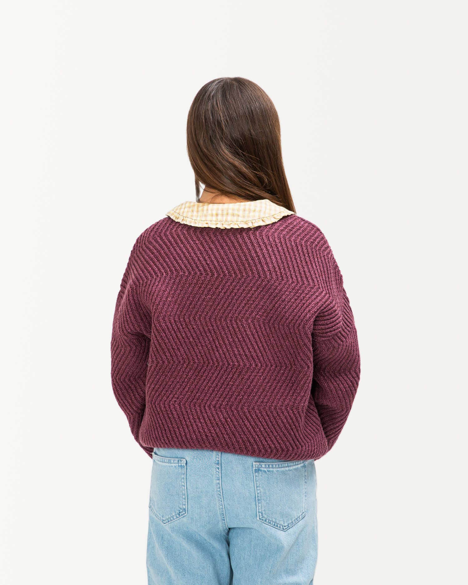 Matona - Wholesale Knit Sweater - Kids - Round Neck Sweater berry3