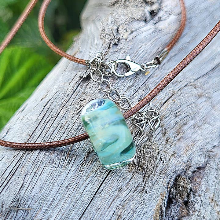 AB Glass Designs - Wholesale Beaded/Pearl Necklace - Ocean Breeze Chunky Glass Lampwork Bead Necklace
