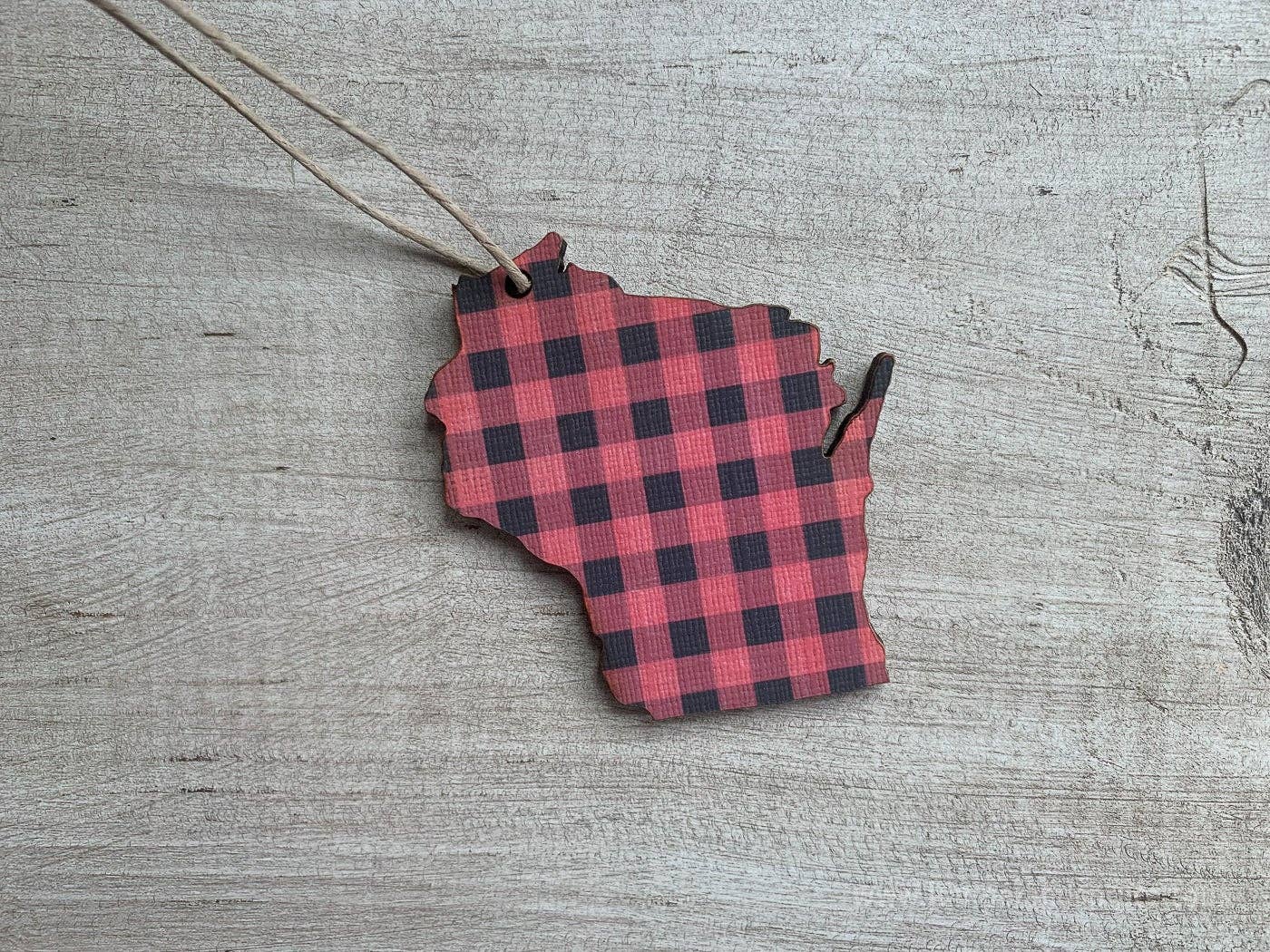 Juniper & Spruce - Wholesale Ornament - Wisconsin Buffalo Plaid Ornament3