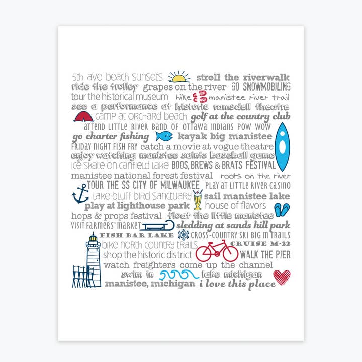 Impression d'art - Liste de souhaits de Manistee pour la vente par Tandem For Two