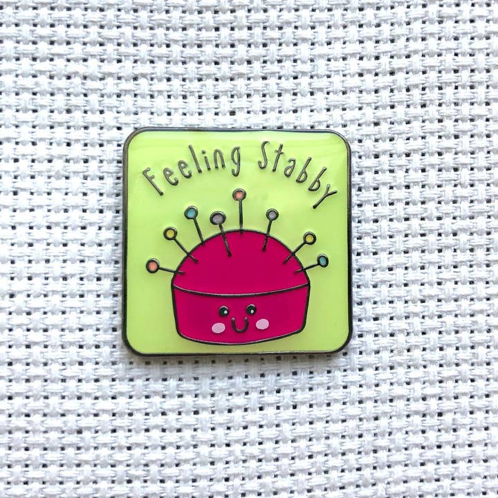 Snarky Crafter Designs - Wholesale Embroidery/Cross Stitch Supplies - Feeling Stabby Pin Cushion Enamel Needle Minders