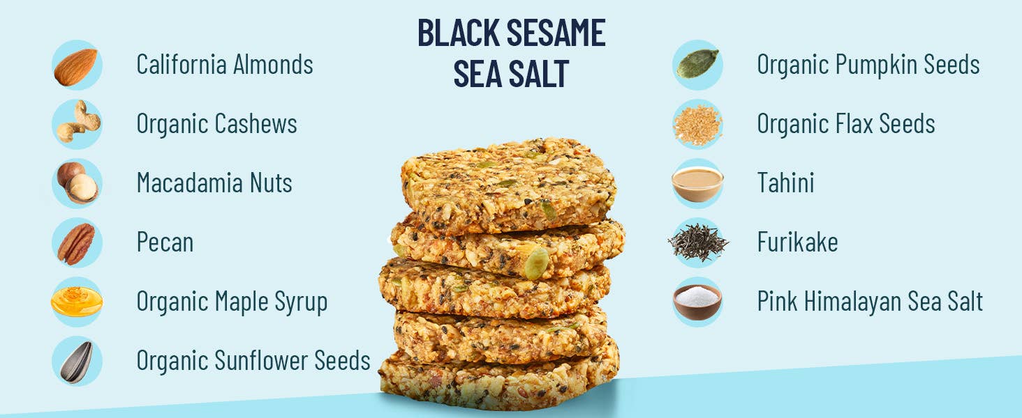 YES Bar® - Low Sugar Snack Bars - Wholesale Snack Bar - Black Sesame Sea Salt - Premium Real Food Snack Bar2