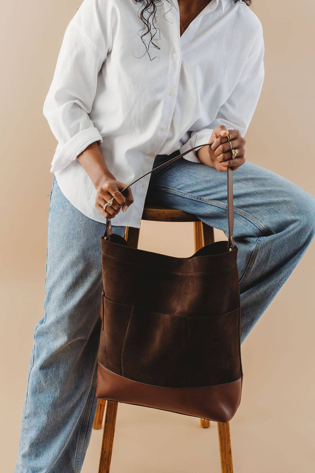 R.Riveter - Wholesale Crossbody Bag - Women's - Doyle | Coffee Suede + Brown11