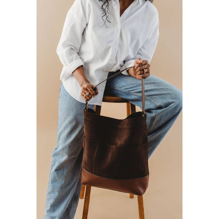 R.Riveter - Wholesale Crossbody Bag - Women's - Doyle | Coffee Suede + Brown11