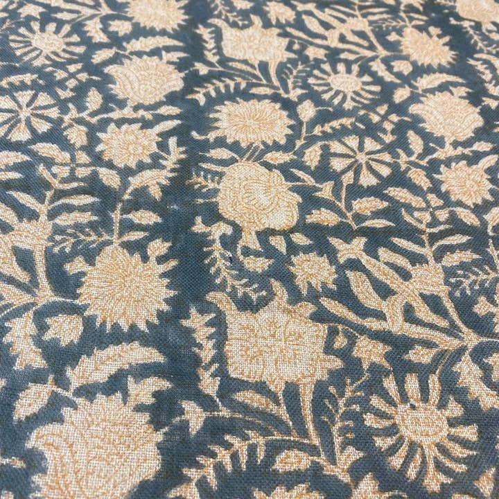 Thread To Form - Wholesale Fabric - Bradley Hand Block Printed Linen Upholstery Fabric11