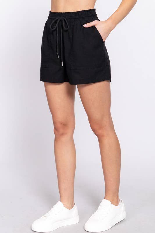 Vanilla Monkey - Wholesale Shorts - Women's - Smocked Waist Linen Shorts6