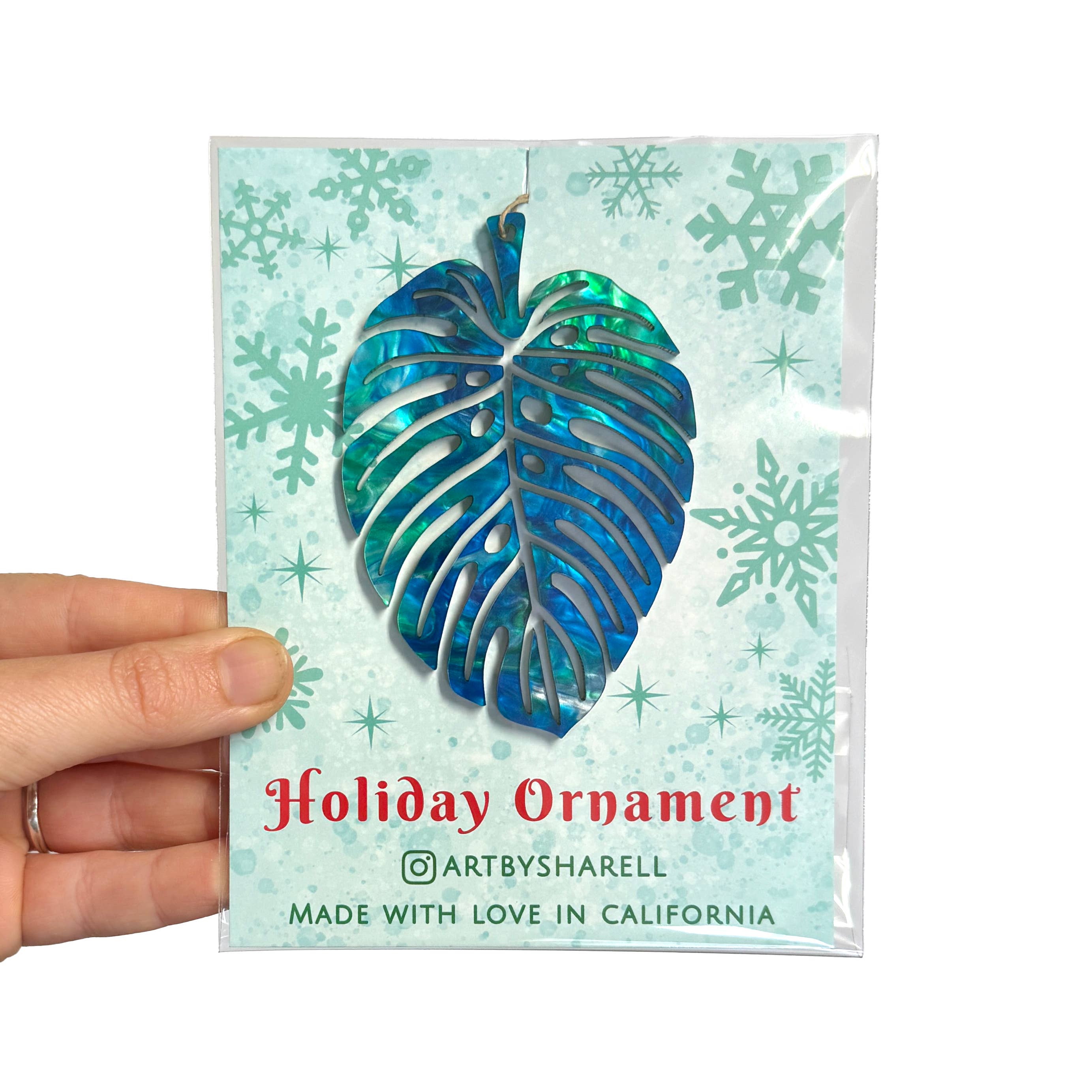 Art by Sharell - Wholesale Ornament - Monstera Leaf Ornament | Tropical Hanging Decor1