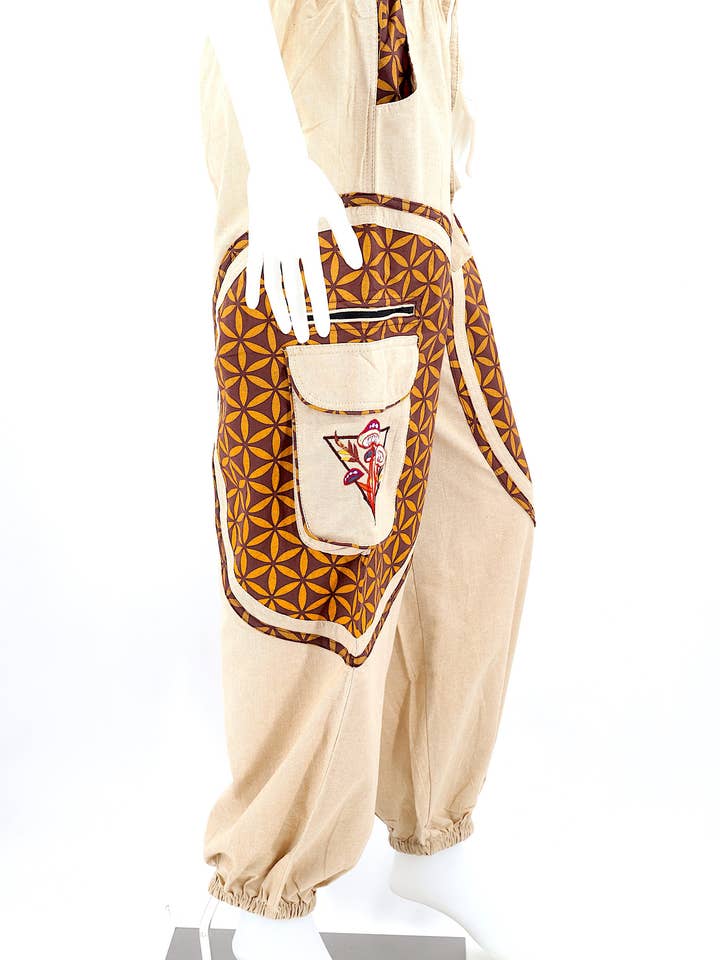 Himalaya Handmade - Wholesale Pants - Women's - Cotton Hippie Handmade Harem Mushroom Embroidered Bohemian Pants36