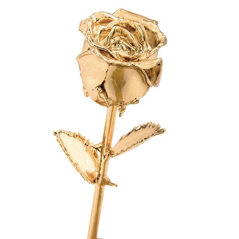CHAKRA VIEW - Wholesale Artificial Flowers - 24 Karat Gold Dipped Rose Half Bloom - Gold0