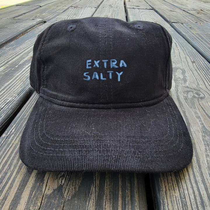 Extra Salty - Light Corduroy Dad Cap - Water Bottle Blue for wholesale by Cinci Made Embroidery