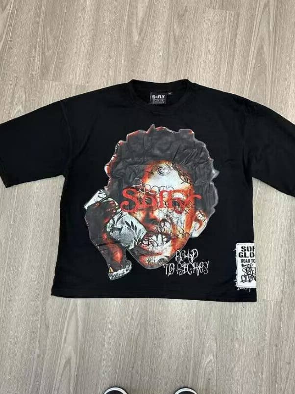 SALINA TRADING INC - Wholesale Screen Printed T-Shirt - Men's - Y2K Retro Gothic Oversized Graphic Tee for Men5