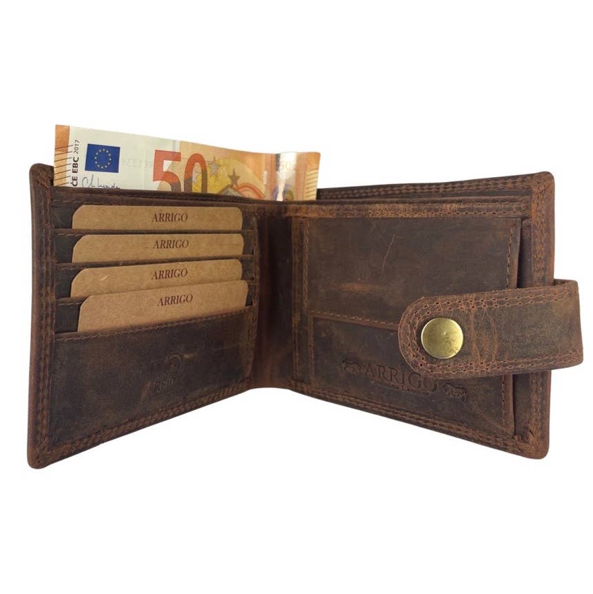 Arrigo - Wholesale Wallet - Men's - Billfold Men Wallet - Buffalo Leather - RFID9
