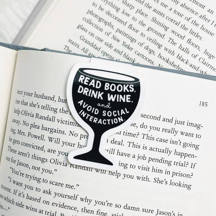 Read Books Drink Wine Magnetic Bookmark for wholesale by My Secret Copy