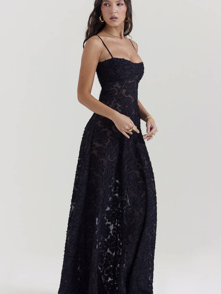 Dipped Shop - Wholesale Dress - Women's - Backless String Tie Lace Sexy Long Dress DP25A50815