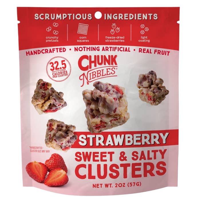 Morceaux de Fraise Grignotines Paquets de 2oz pour la vente par Chunk Nibbles