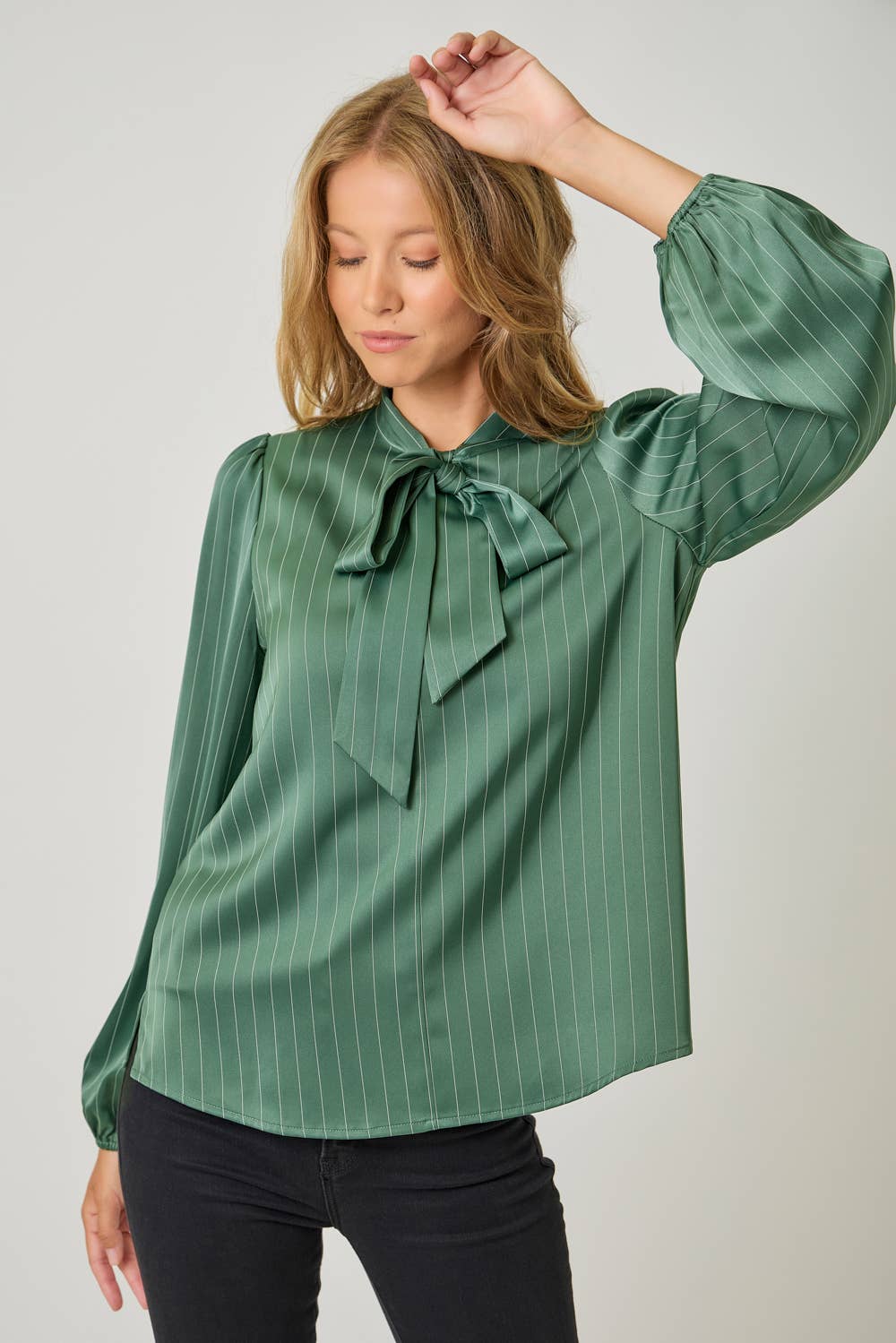 Mystree - Wholesale Blouse - Women's - 61227 Ribbon Tie Stripe Shirt9