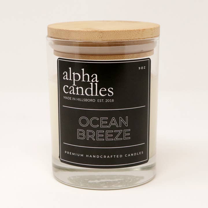 Ocean Breeze - 9oz Handcrafted Soy Candle for wholesale by Alpha Candles