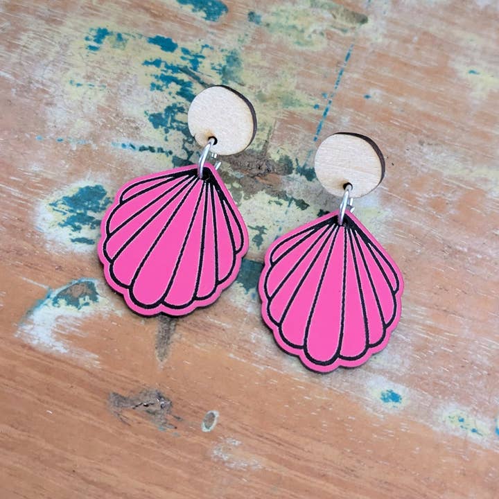 Samantha's Studio - Wholesale Dangle earrings - Fan Acrylic Dangles earrings
