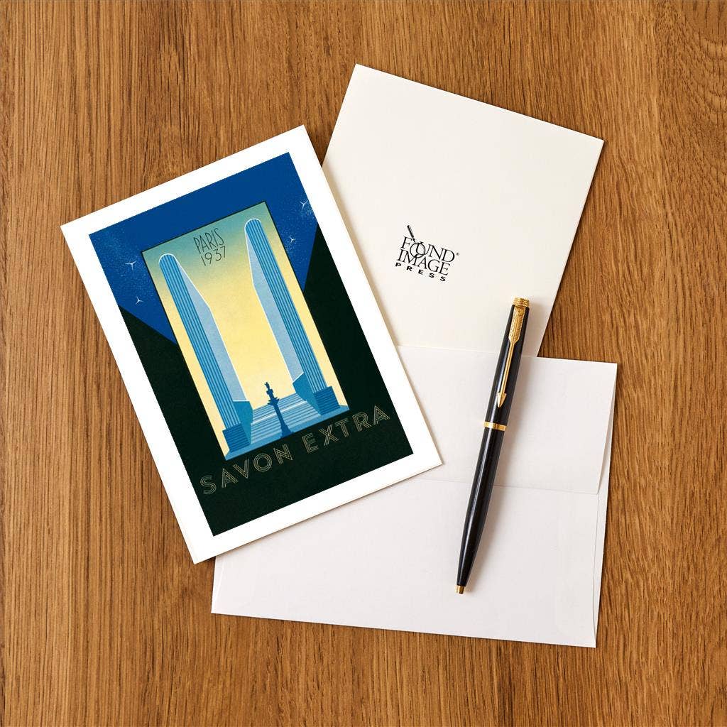 Found Image Press - Wholesale Stationery/Notecard Set - Greeting Card FG-349 Paris, Savon Extra, 19371
