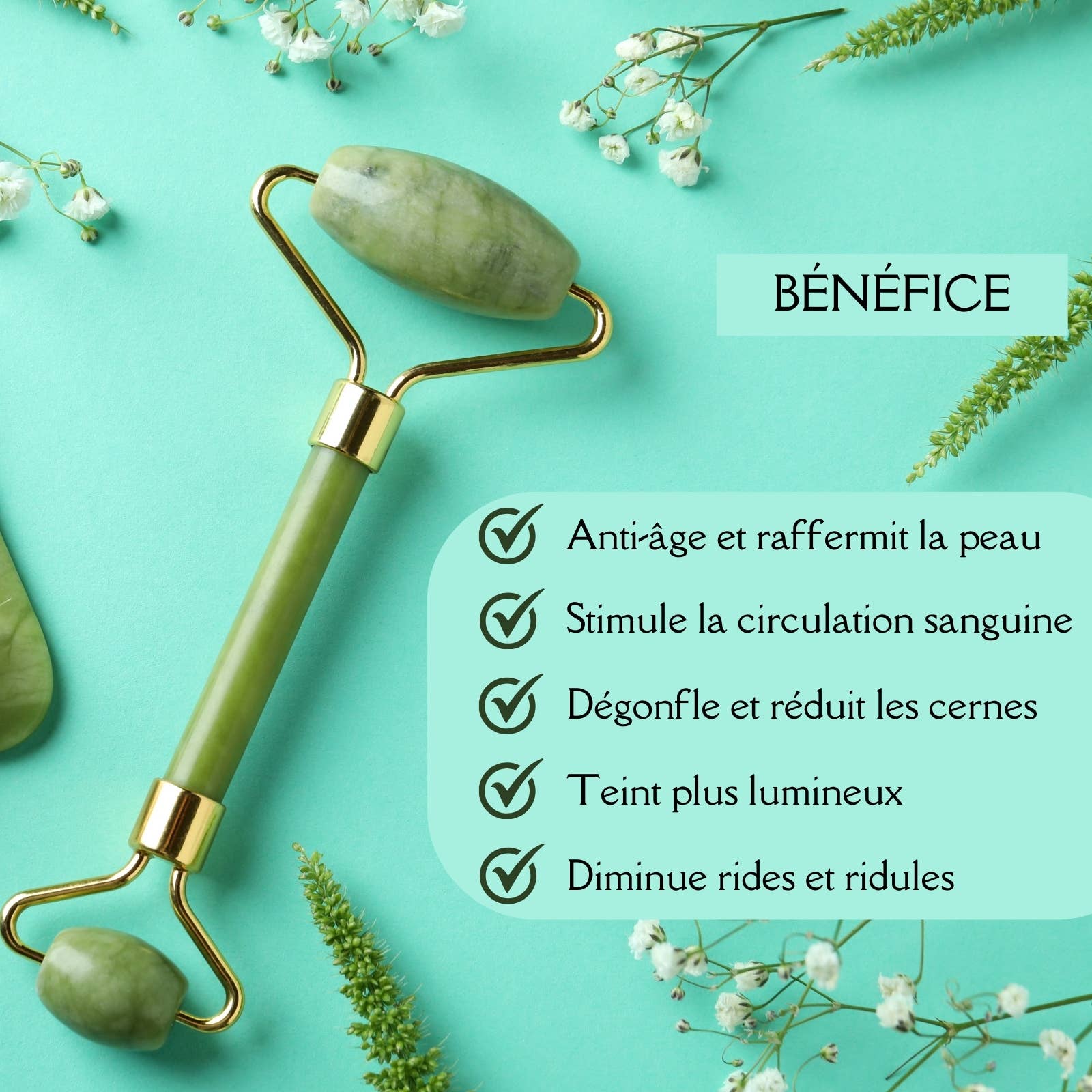 Zen'Arôme - Wholesale Gua Sha Tool - Gua Sha and Green Jade Roller - Stone Beauty Accessory2