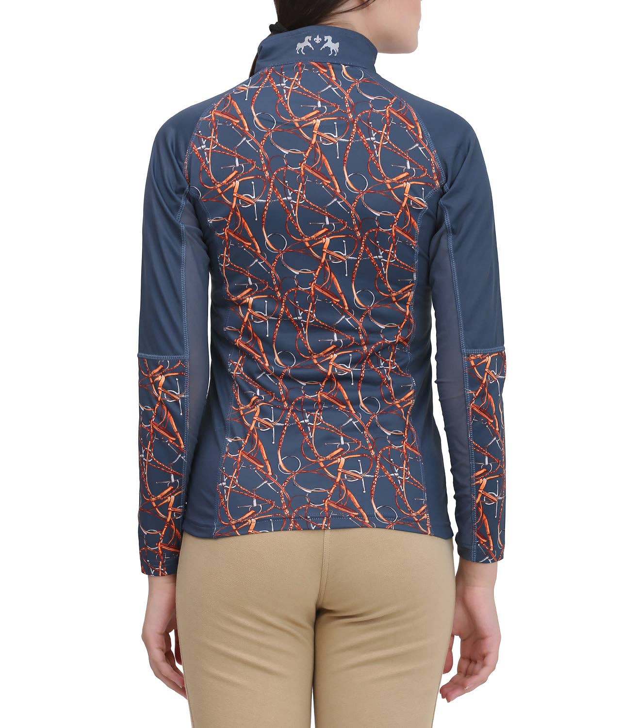 Navy Equine Couture Ladies Snaffle Bridles Sport Shirt for wholesale on Faire3
