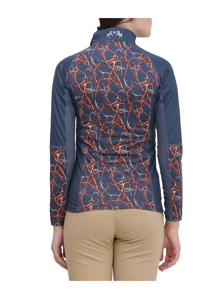 Navy Equine Couture Ladies Snaffle Bridles Sport Shirt for wholesale on Faire3