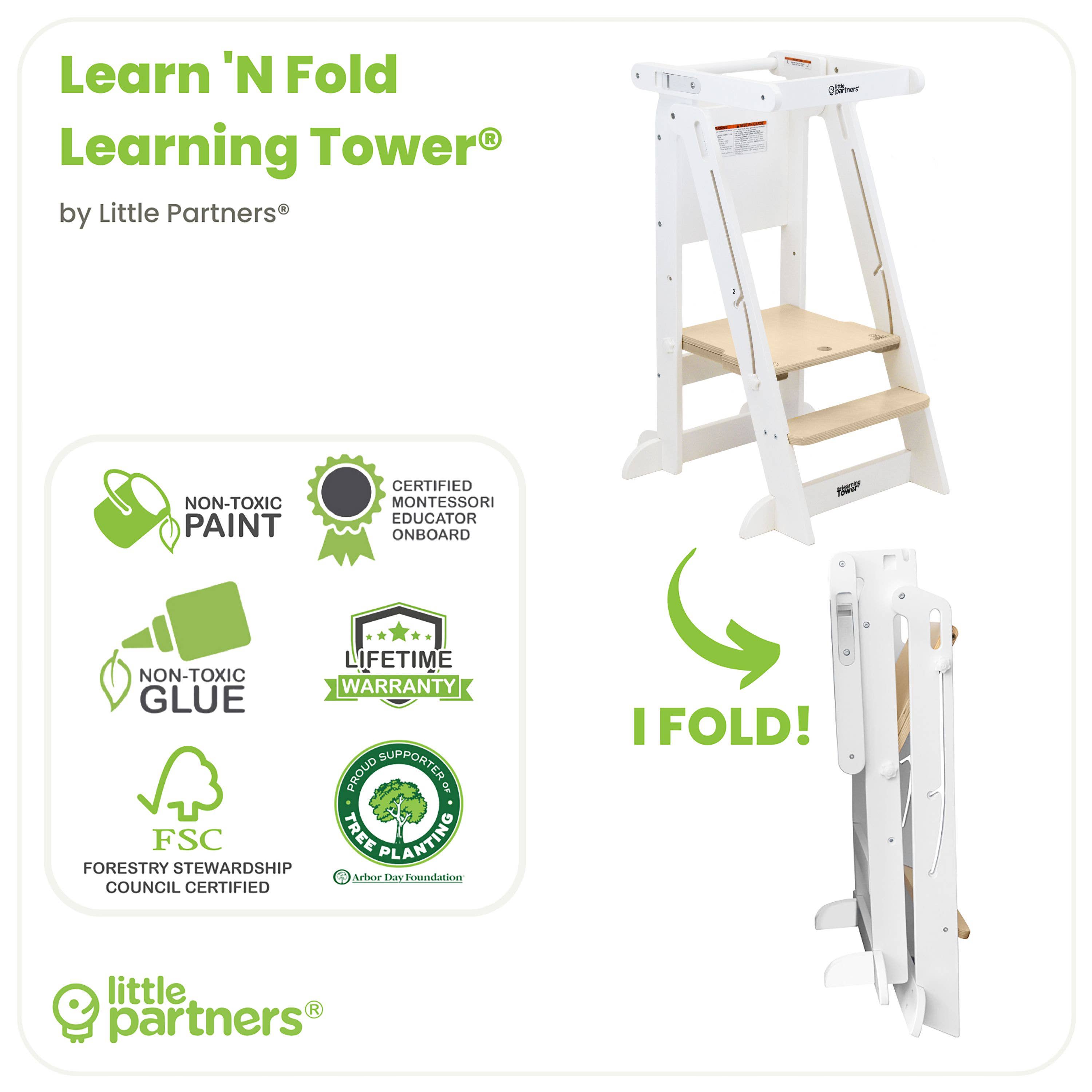 Little Partners - Vendita all'ingrosso Giocattolo in legno - Bambini - Torre di Apprendimento Pieghevole Learn ‘N Fold® per Bambini16