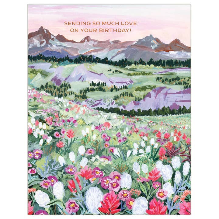 Flowers & Mountain - Birthday Card for wholesale by On The Bright Side