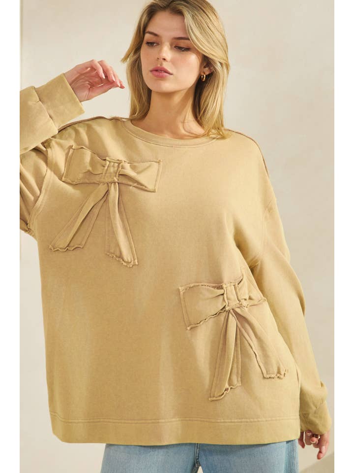 Vanilla Monkey - Wholesale Sweatshirt - Women's - French Terry Bow Detail Sweatshirt2