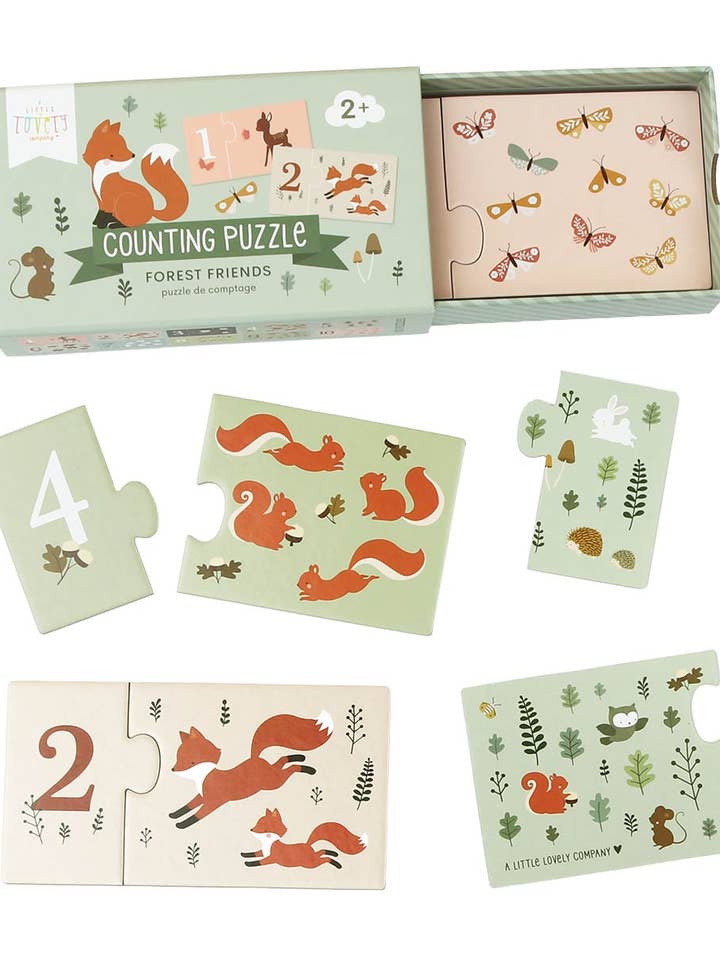 Puzzle de comptage « Amis de la forêt » - associer et compter pour la vente par A Little Lovely Company