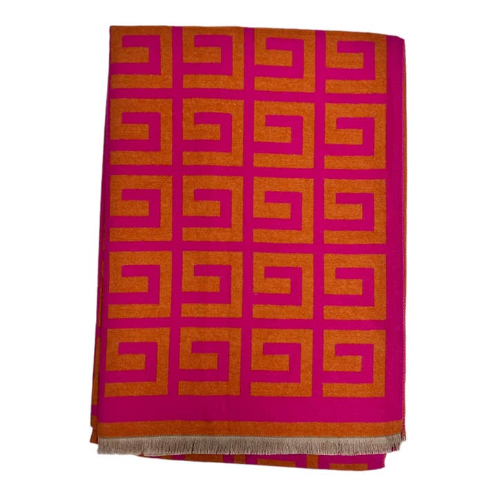 London Scarves - Wholesale Scarf – Women's - Big Maze print cashmere blend winter scarf3