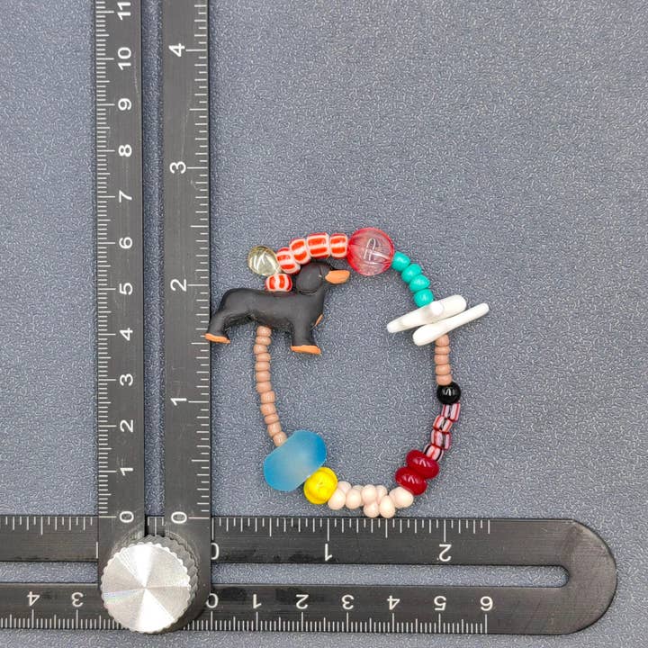 Mio Queena - Wholesale Beaded Bracelet - Kids - Resin Dog Charm Acrylic Glass Beaded Kid's Elastic Bracelet