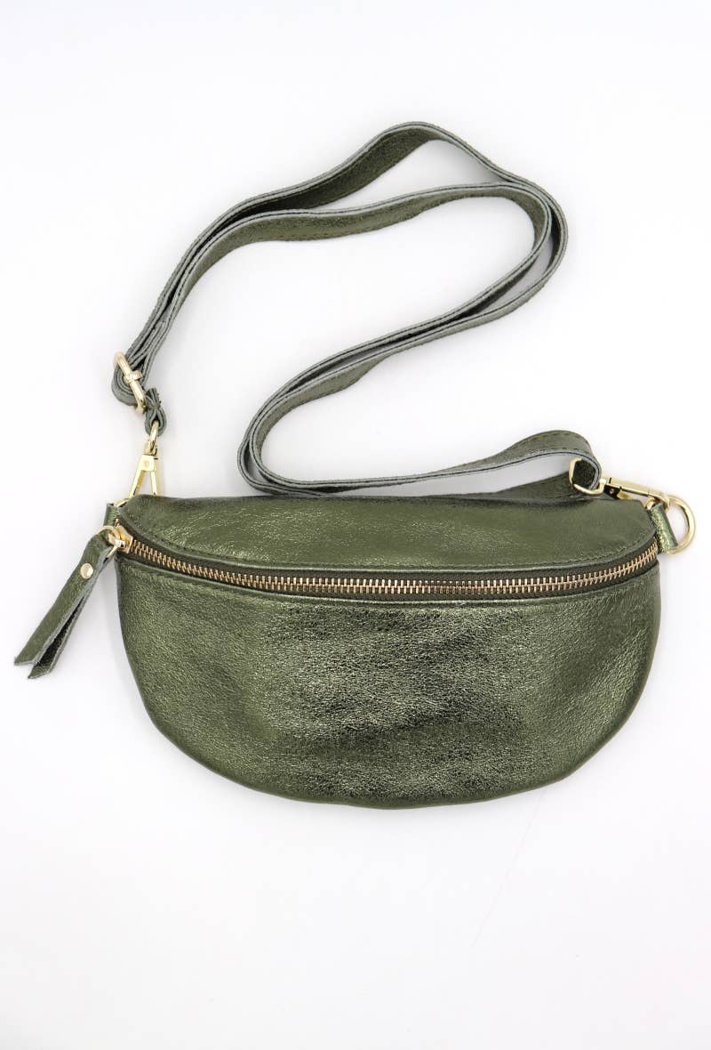 LIL' MOON - Wholesale Heuptasje - Dames - Glinsterende heuptas van 100% runderleer, maat S7