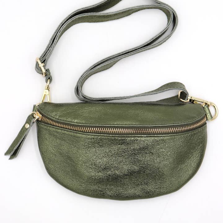 LIL' MOON - Wholesale Heuptasje - Dames - Glinsterende heuptas van 100% runderleer, maat S7