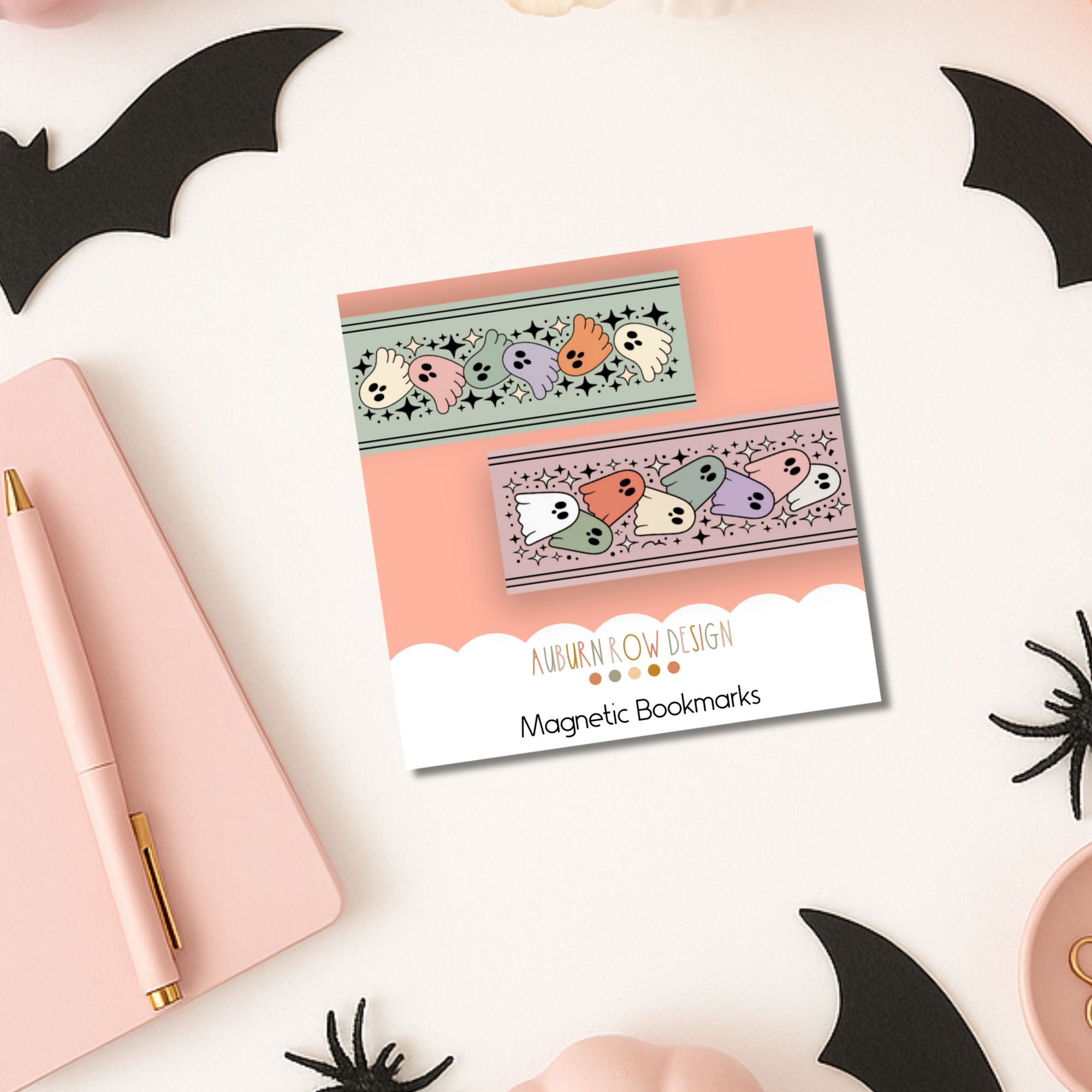 Auburn Row Design - Wholesale Bookmark - Pastel Ghost Magnetic Bookmark Set1