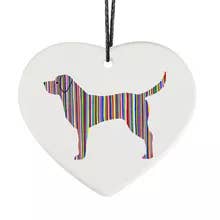 Décoration en céramique du Labrador en forme de cœur — pour la vente par The Hector Company