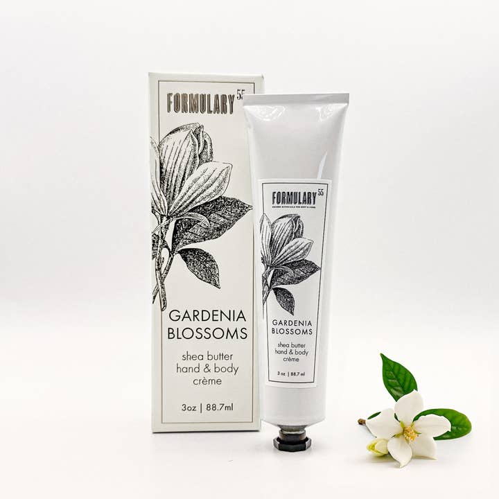 NIEUWE Gardenia Bloesems - Shea Butter Hand- & Bodycrème Tube voor wholesale door Formulary 55