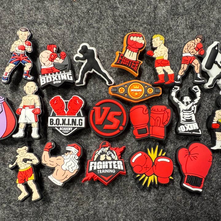 BOXING Gym Workout Exercise theme shoe charms for wholesale by JuliesDecal