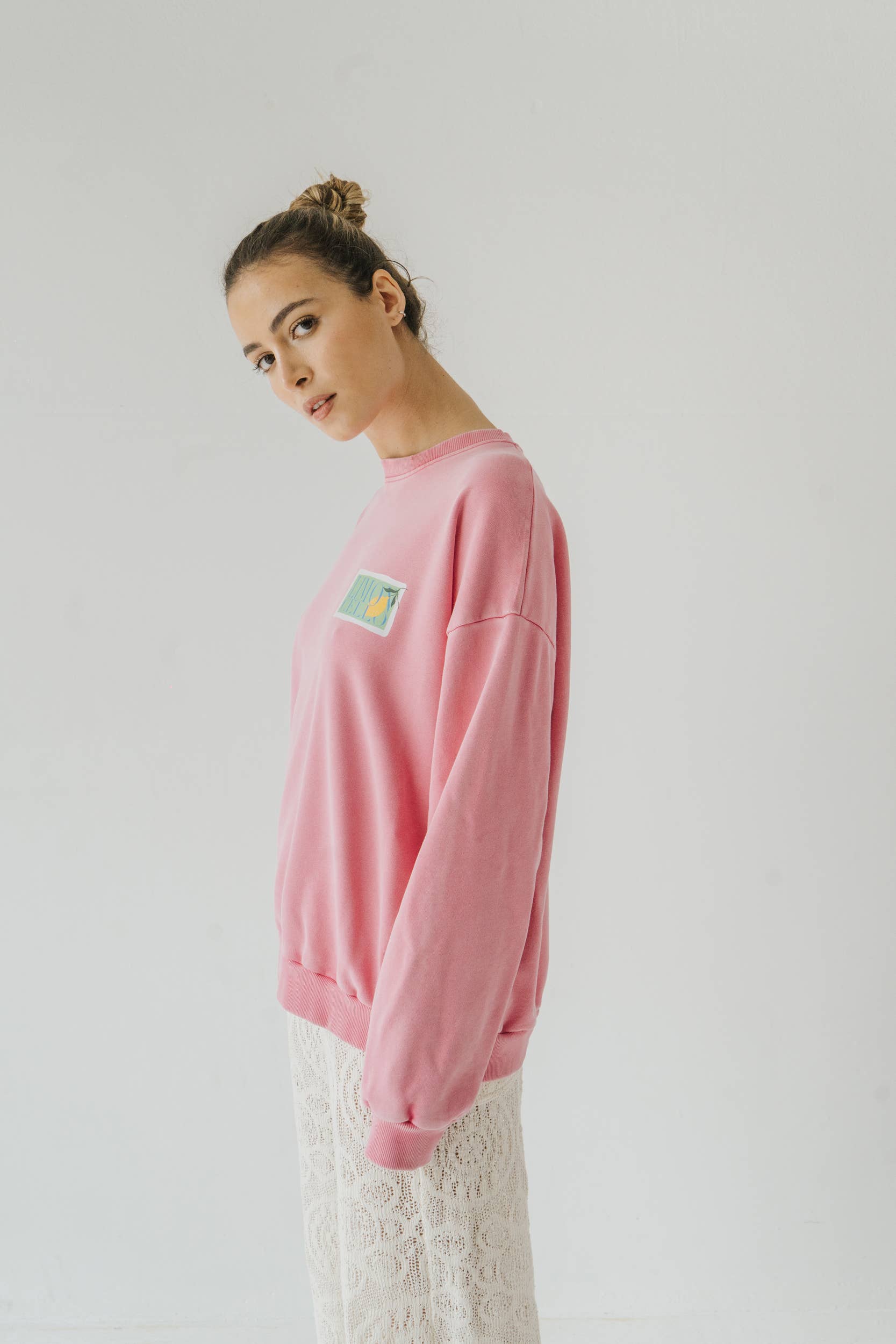 Bauy - Vente Sweat-shirt à imprimés – femme - Pull rose imprimé3