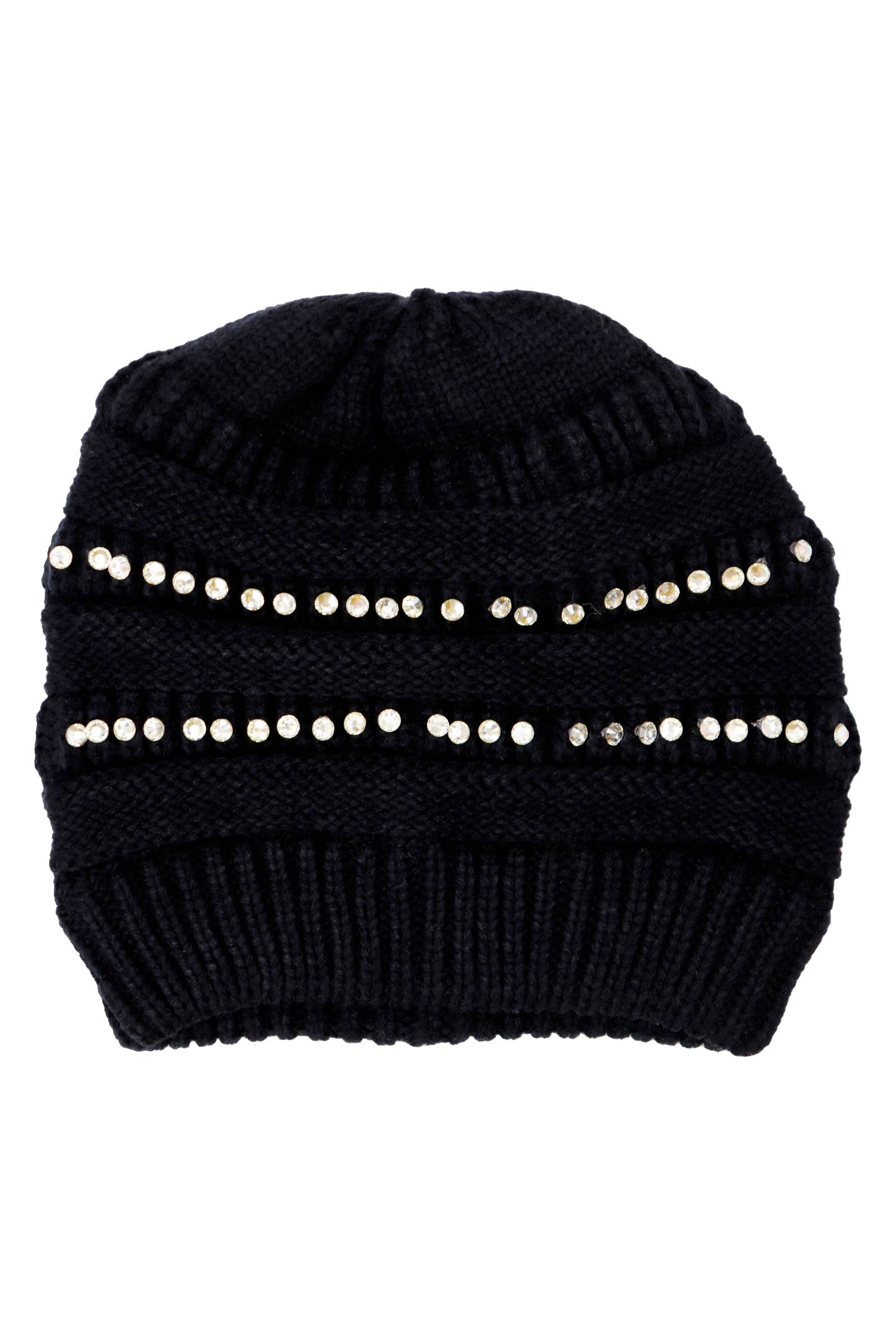 ASSORTED Bling Rhinestone Chunky Cable Knitted Beanie for wholesale on Faire5