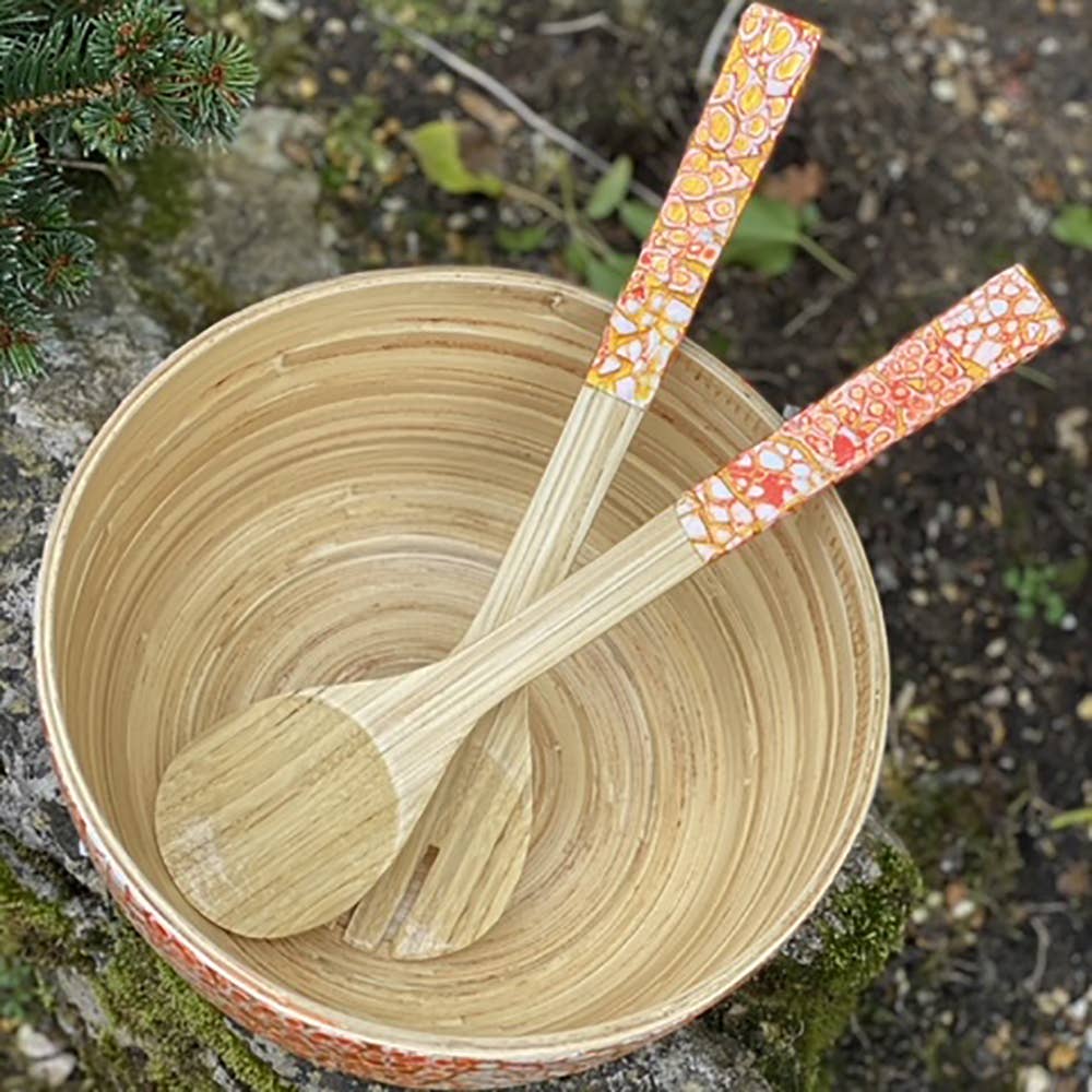 VIE - Wholesale Serve Bowl - Bamboo Salad Bowl, 23x10cm, with Matching Salad Servers52