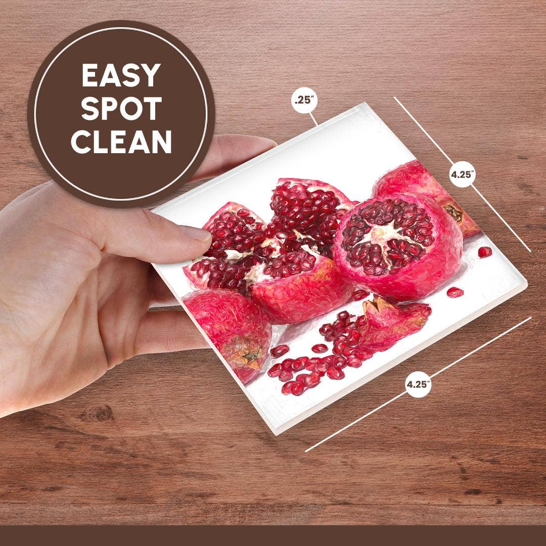 3dRose – Großhandel Untersetzer – 3dRose, Gruppe von Granatäpfeln. Rote Samen. Dekorative digitale Malerei, Untersetzer6