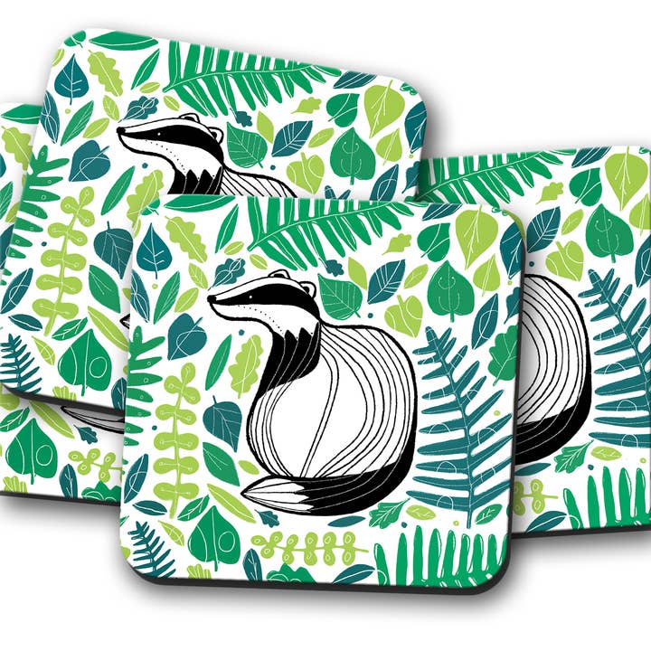 Badger Coaster for wholesale by Jenni Douglas Designs