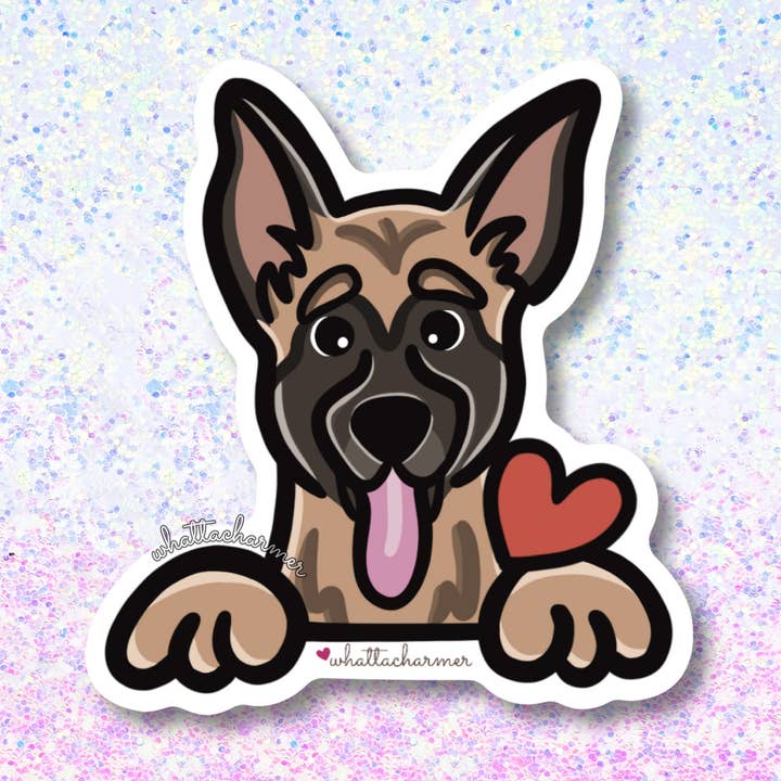 Belgian Malinois Dog Sticker, Tan for wholesale by WhattaCharmer